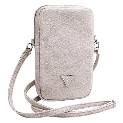 Guess PU 4G Triangle Logo Wallet Phone Bag Zipper růžový