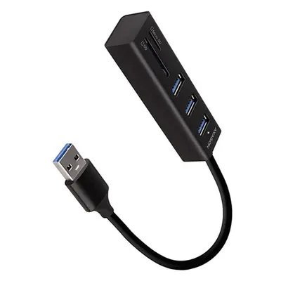 AXAGON HMACR3A USB 3.2 Gen 1 hub porty 3x USBA + čtečka karet SD/microSD kovový kabel USBA 20