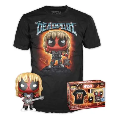 Funko POP! & Tee Box Marvel Deadpool Heavy Metal L Černá