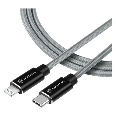 Tactical Fast Rope Aramid Cable USB-C/Lightning MFI 1m šedý