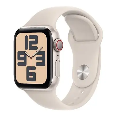 Apple Watch SE (2023) Cellular 40mm sportovní silikonový řemínek hvězdně bílý S/M Hvězdně bílá