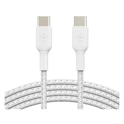 Belkin BOOST Charge Braided USB-C/USB-C odolný kabel, 1m, bílý