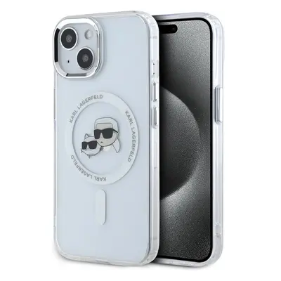 Karl Lagerfeld IML K&CH Heads Metal Frame MagSafe zadní kryt iPhone 14 čirý