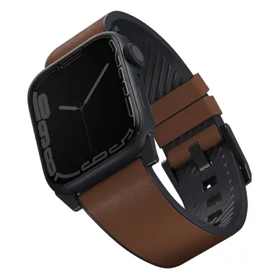 UNIQ Straden voděodolný kožený řemínek Apple Watch 49/46/45/44/42mm hnědý