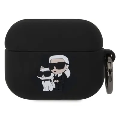 Karl Lagerfeld 3D Logo NFT Karl and Choupette Silikonové Pouzdro pro AirPods Pro KLAPRUNKC Černá