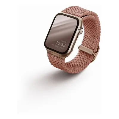 UNIQ Aspen Braided řemínek Apple Watch 46/45/44/42mm růžově zlatý