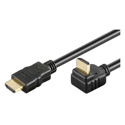 PremiumCord HDMI High Speed+Ethernet kabel, zlacený zahnutý konektor 270° 10m