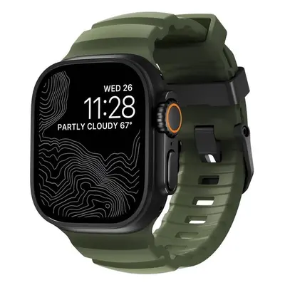 Nomad Rocky Point Band řemínek Apple Watch 49/45/44/42mm černý/tmavě zelený