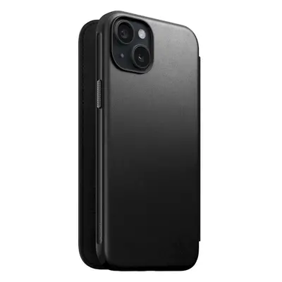 Nomad Modern Leather Folio, black - iPhone 15 Plus (NM01624585) Černá