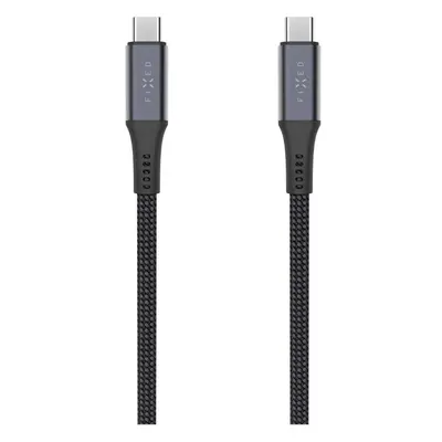 FIXED USB-C kabel s PD 3.1, (2 m), USB4gen2 20Gbps, 4K60Hz, 240W, šedý