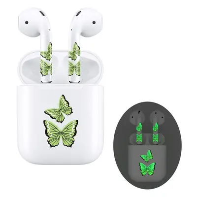 RockMax skin Art dekorativní nálepka pro AirPods 1/2 Gen.+nabíjecí pouzdro, svítící ve tmě Motýl