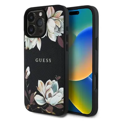 Guess PU Grained Magnolia MagSafe kryt iPhone 16 Pro Max černý