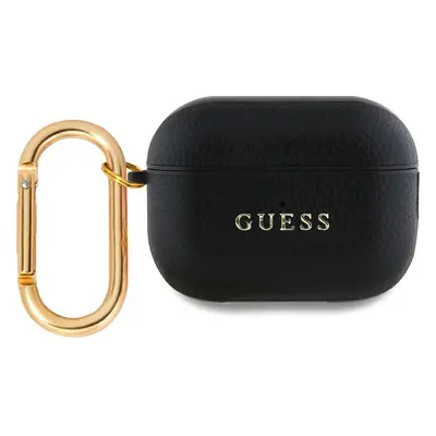 Guess PU Grained Classic Logo pouzdro pro AirPods Pro 2 černé