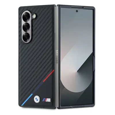 BMW M PU Carbon Tricolor Stripe MagSafe kryt pro Samsung Galaxy Z Fold6 černý