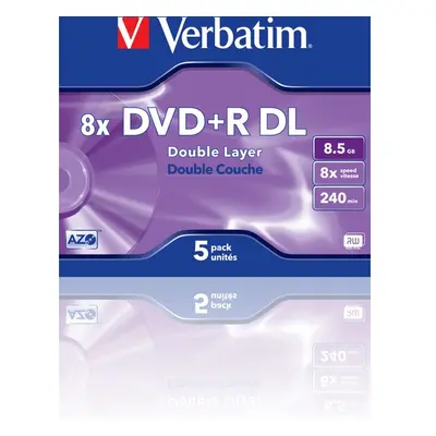 VERBATIM DVD+R(5 ks)DoubleLayer/Jewel/8x/8,5GB