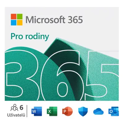 Microsoft 365 pro rodiny 1 rok elektronická licence EU 6GQ-00092 nová licence