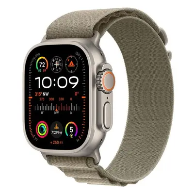 Apple Watch Ultra 2 49mm titanová s olivovým alpským tahem S Titanová