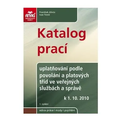 Katalog prací – uplatňování podle povolání a platových tříd ve veřejných službách a správě od 1.