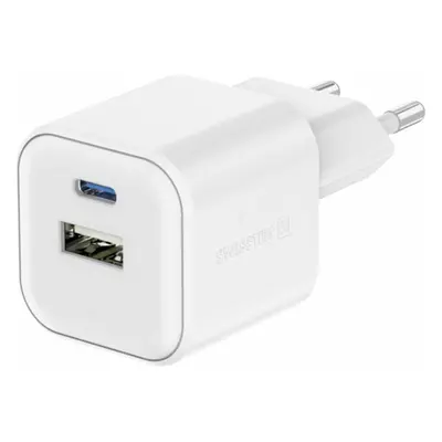 Swissten síťový adaptér 1x USB-C + 1x USB-A 12W bílý