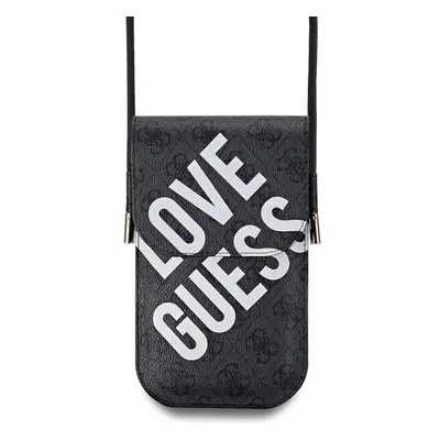 Guess PU 4G Big Love Logo taška na telefon černá