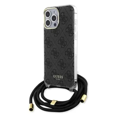 Guess IML 4G Printed Crossbody kryt iPhone 15 Pro Max černý