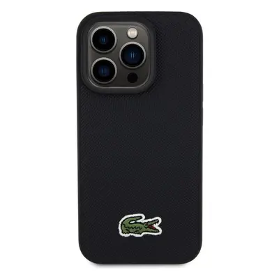 Lacoste Iconic Petit Pique Woven Logo Magsafe kryt iPhone 15 Pro Max černý