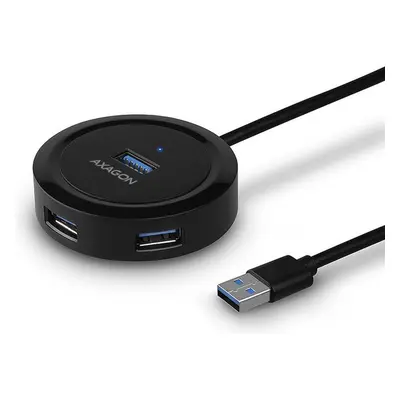 AXAGON HUEP1A 4x USB 3.2 Gen 1 ROUND hub micro USB nap. konektor kabel USBA 30cm