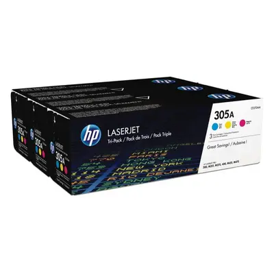 HP 305A CYM Tri-Pack LJ Toner Cartridge Vícebarevná