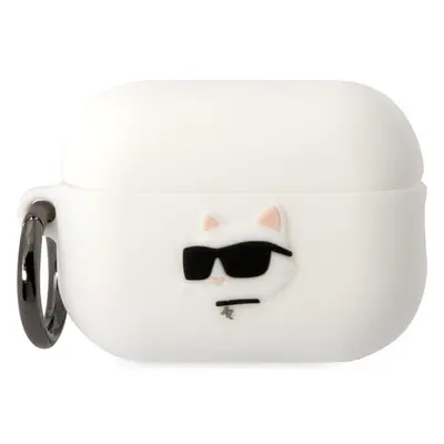 Karl Lagerfeld 3D Logo NFT Choupette Head Silikonové pouzdro Airpods Pro 2 bílé