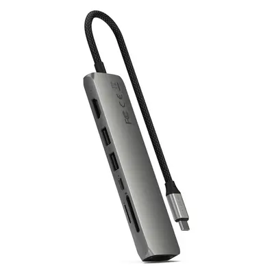 Satechi 7v1 USB-C Slim víceportový adaptér s Ethernetem vesmírně šedý Vesmírně šedá