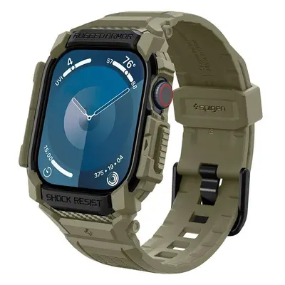 Spigen Rugged Armor Pro řemínek s pouzdrem Apple Watch 10 (46mm) zelený