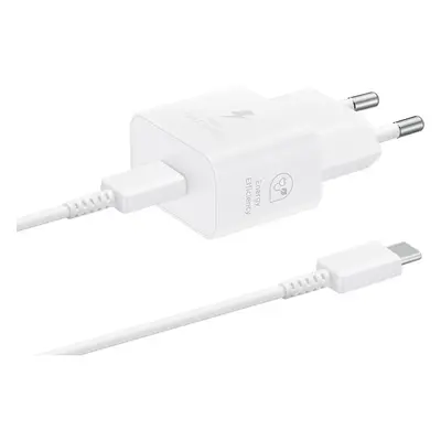 Samsung USB-C 25W GaN nabíječka s USB-C kabelem bílá (Bulk)