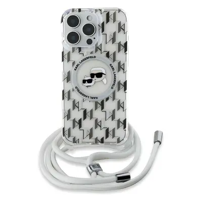 Karl Lagerfeld IML Monogram Crossbody K&CH Heads MagSafe kryt pro iPhone 16 Pro čirý