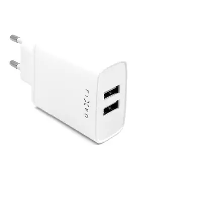 FIXED síťový adaptér 15 W 2x USB-A bílý Bílá