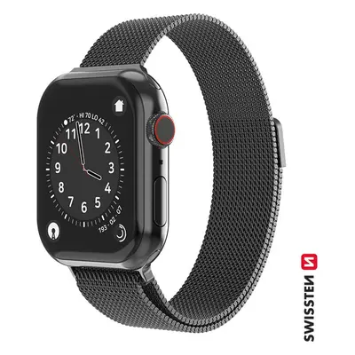 SWISSTEN ŘEMÍNEK PRO APPLE WATCH MILÁNSKÝ TAH 42-44 mm Černá