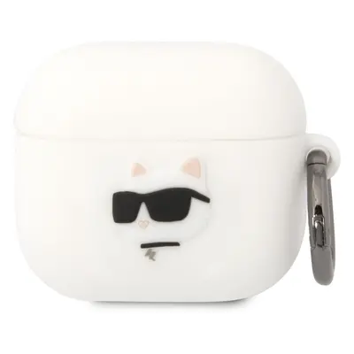 Karl Lagerfeld 3D Logo NFT Choupette Head Silikonové pouzdro Airpods 3 bílé