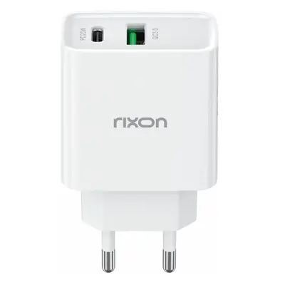 Rixon nabíjecí adaptér 20W USB-C/USB-A Bílá