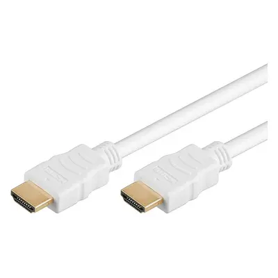 PremiumCord HDMI High Speed + Ethernet kabel,bílý, zlacené konektory, 15m