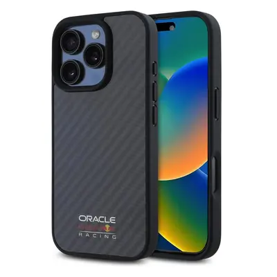 Oracle Red Bull Racing Carbon Shiny Logo MagSafe kryt iPhone 16 Pro černý