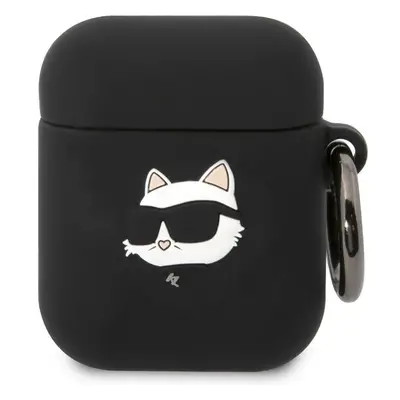 Karl Lagerfeld 3D Logo NFT Choupette Head Silikonové pouzdro Airpods 1/2 černé