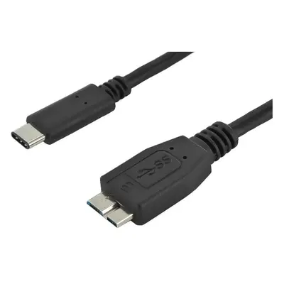 PremiumCord Kabel USB 3.1 konektor C/male - USB 3.0 konektor Micro-B/male, 0,6m ku31cmb06bk Čern