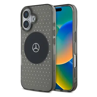 Mercedes PC/TPU Star Pattern MagSafe kryt pro iPhone 16 Plus černý