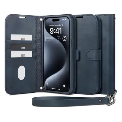 Spigen Wallet S Pro pouzdro iPhone 15 Pro Max modré