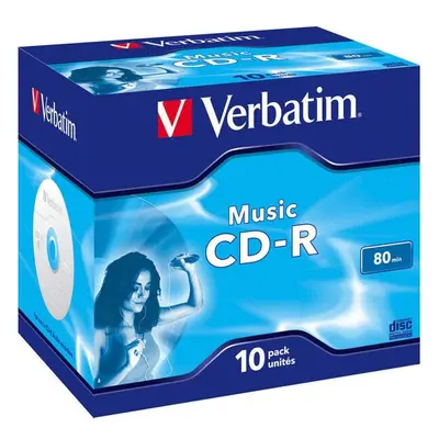 VERBATIM CD-R(10 ks)Audio/Live it!/Colour/Jewel/80Min