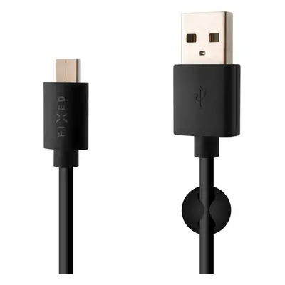 FIXED datový a nabíjecí kabel USB-C, USB 2.0, 2 metry, 3A, černý