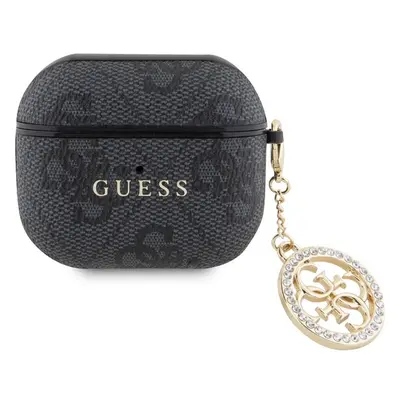 Guess 4G Script PC/PU Charm pouzdro pro AirPods 3 černé