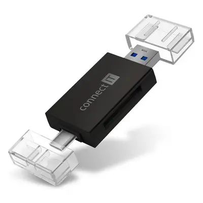 CONNECT IT USB-C/USB-A čtečka karet CFF-1020-BK Černá