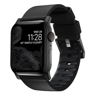 Nomad Active Strap Pro hydrofobní kožený řemínek Apple Watch 49/45/44/42mm černý/černý