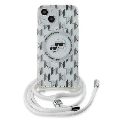 Karl Lagerfeld IML Monogram Crossbody K&CH Heads MagSafe zadní kryt iPhone 13 čirý