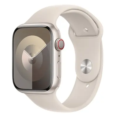 Apple Watch Series 9 Cellular 45mm Hvězdně bílý hliník s hvězdně bílým sportovním řemínkem M/L H